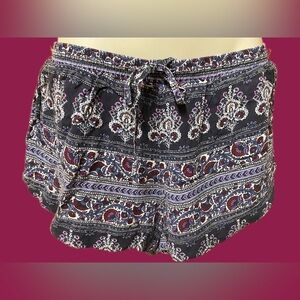 💜🩶🖤American Eagle Boho Casual Drawstring Shorts M